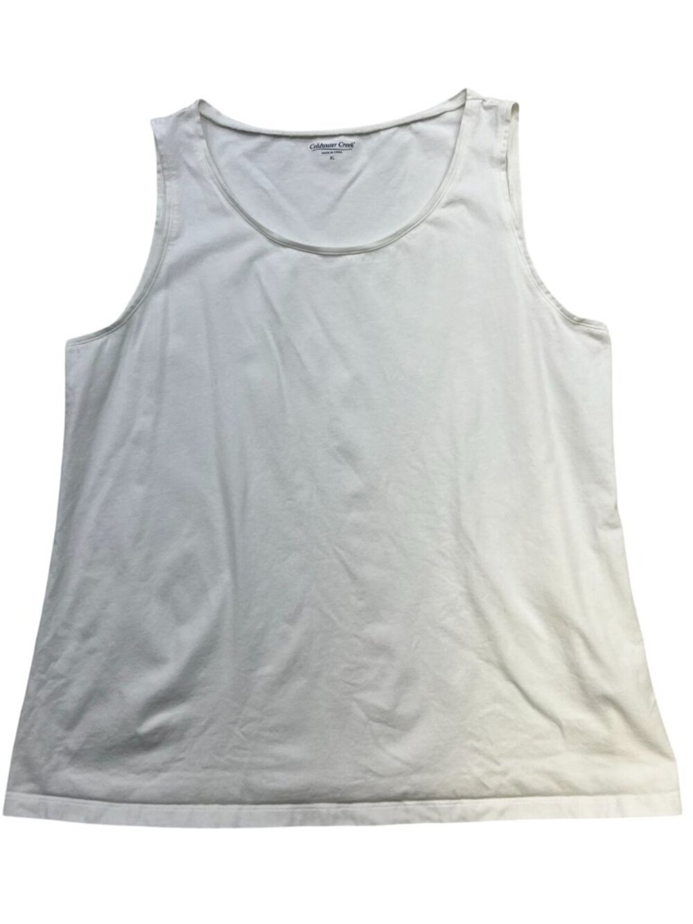 Coldwater Creek Women's Casual Tank Top Sleeveless Stretch Size XL White Solid